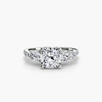Five Stone Ring with Pavé Band