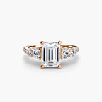 Five Stone Ring with Pavé Band