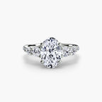 Five Stone Ring with Pavé Band