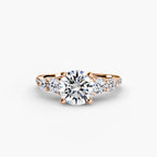 Five Stone Ring with Pavé Band