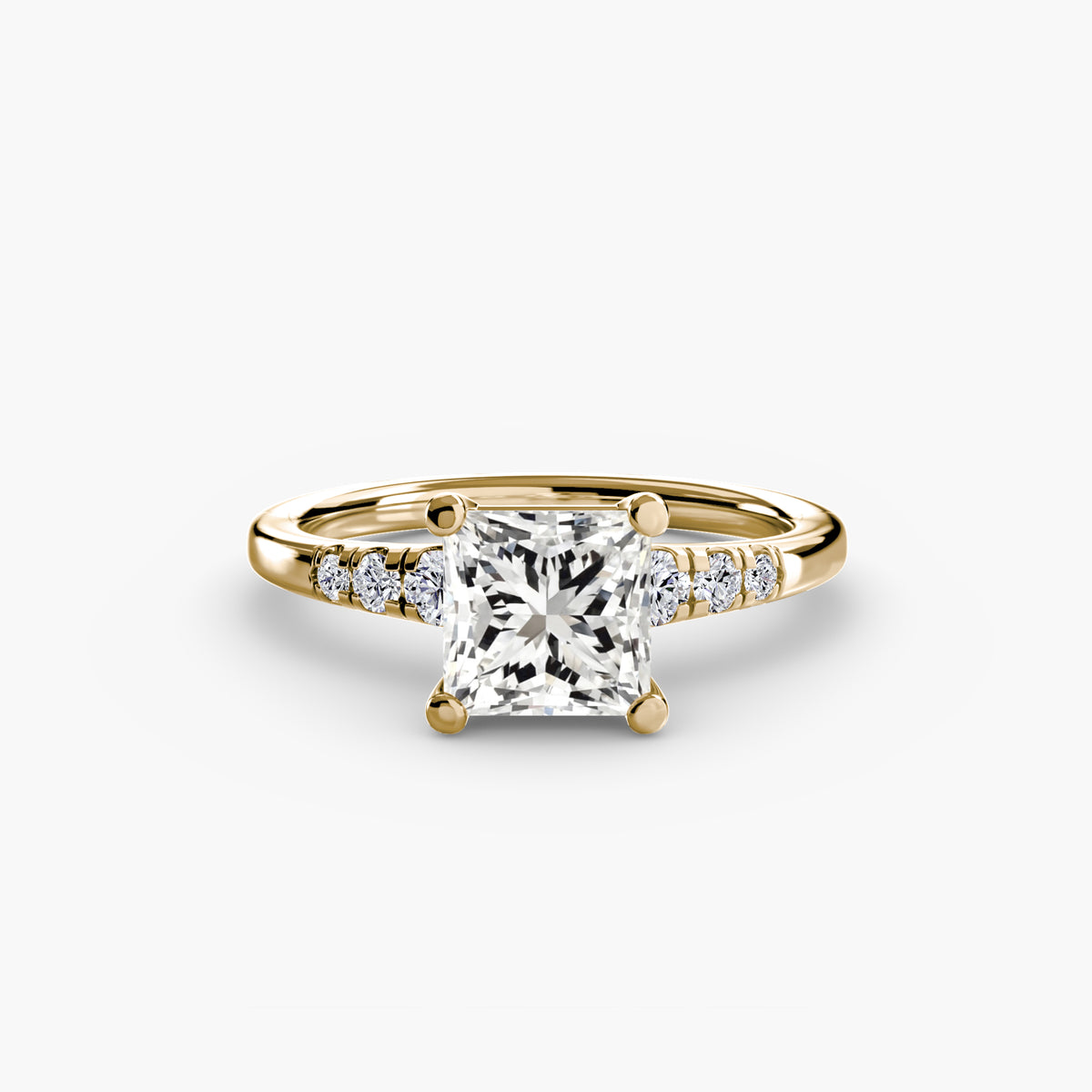 Solitaire with Shoulder Accents