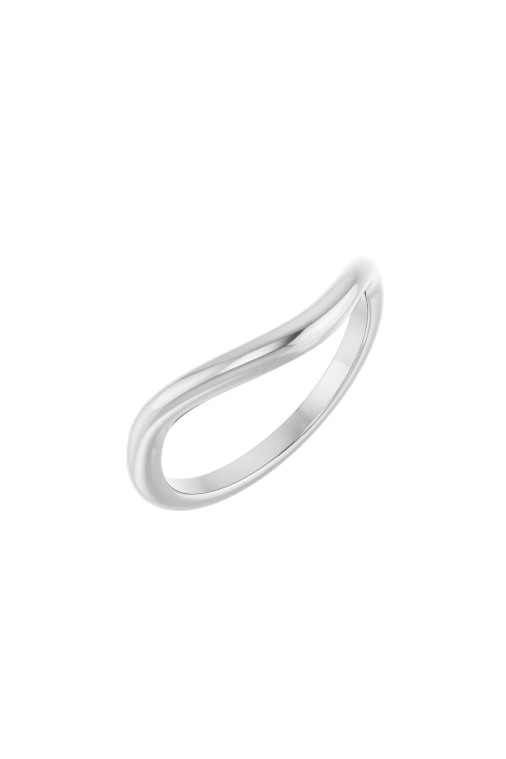 Dainty 14k White Gold Pinky Wave Ring