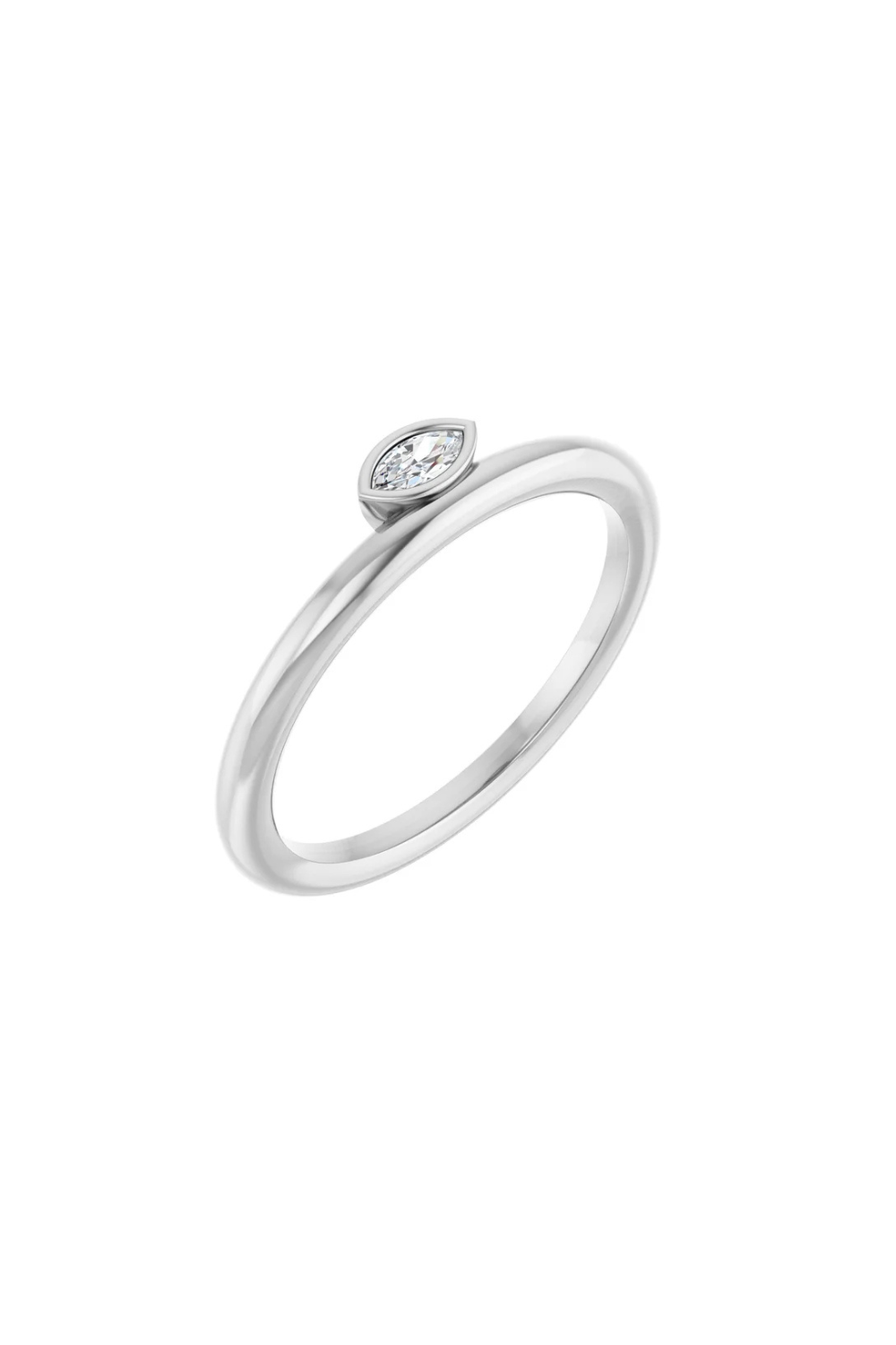 Dainty East West Marquis in 14k White Gold
