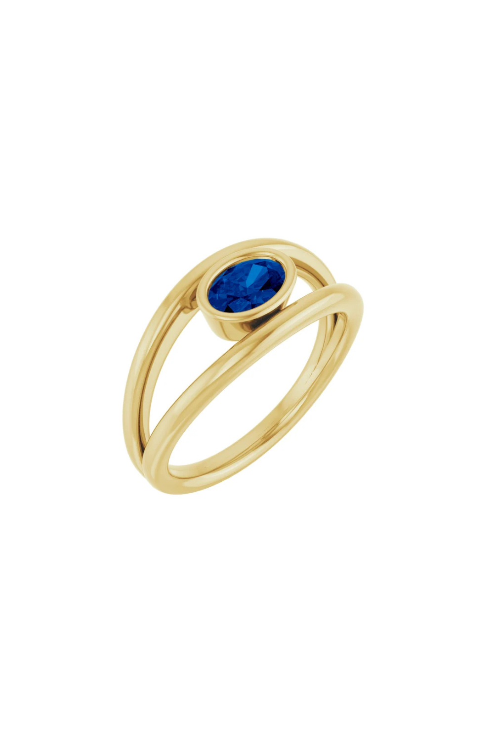 Eye of Elena Ring with Sapphire in 14k Yellow Gold