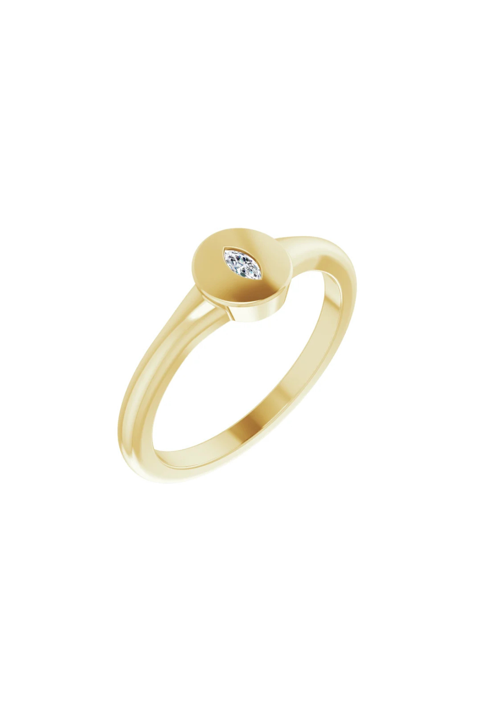 Gypsy Set Marquise Ring in 14k Yellow Gold