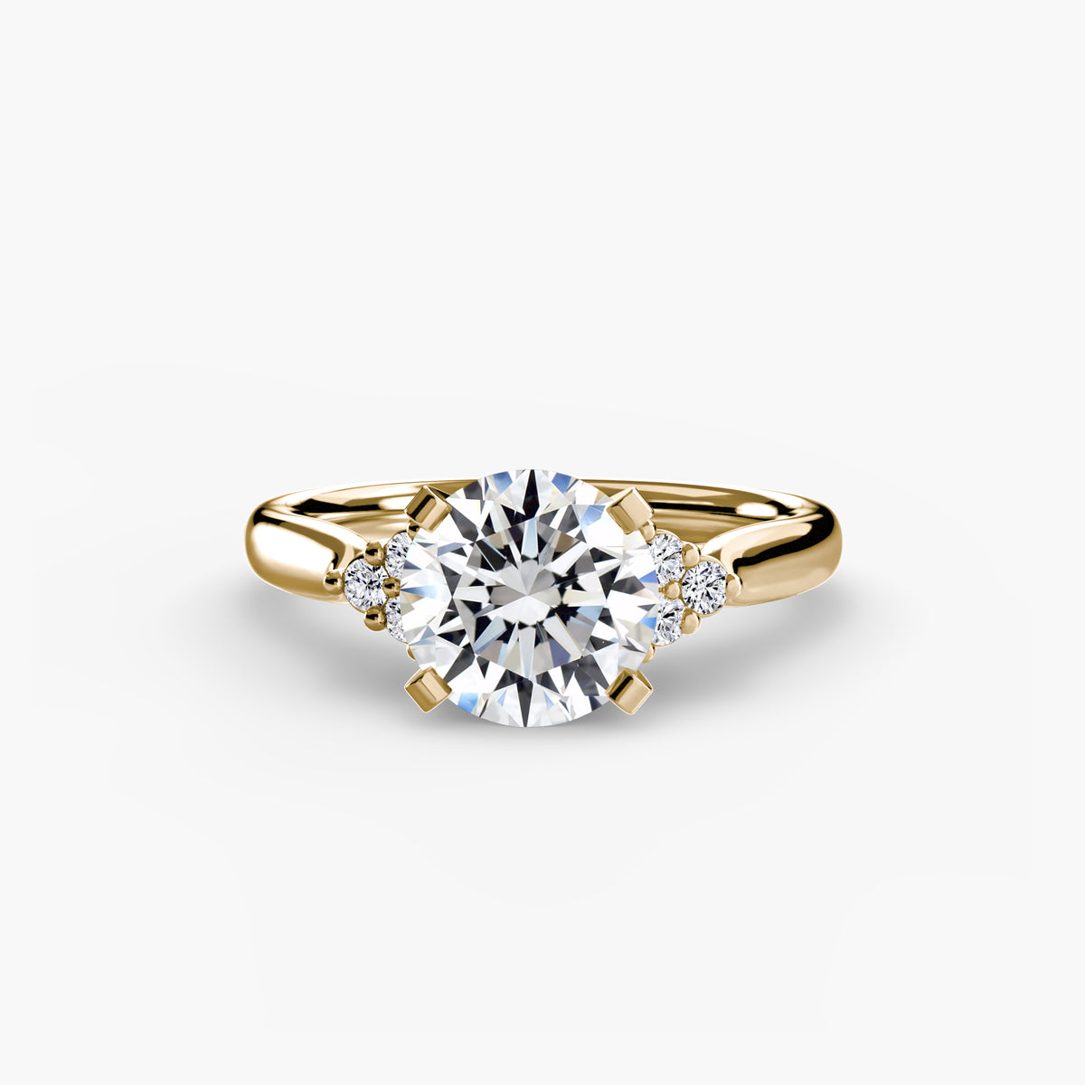 Solitaire with Cluster Shoulders 2