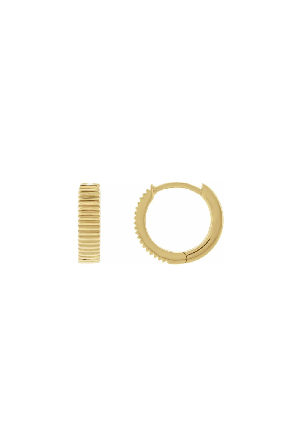 Fluted Huggies | 14K Yellow Gold 3.1 mm Earrings