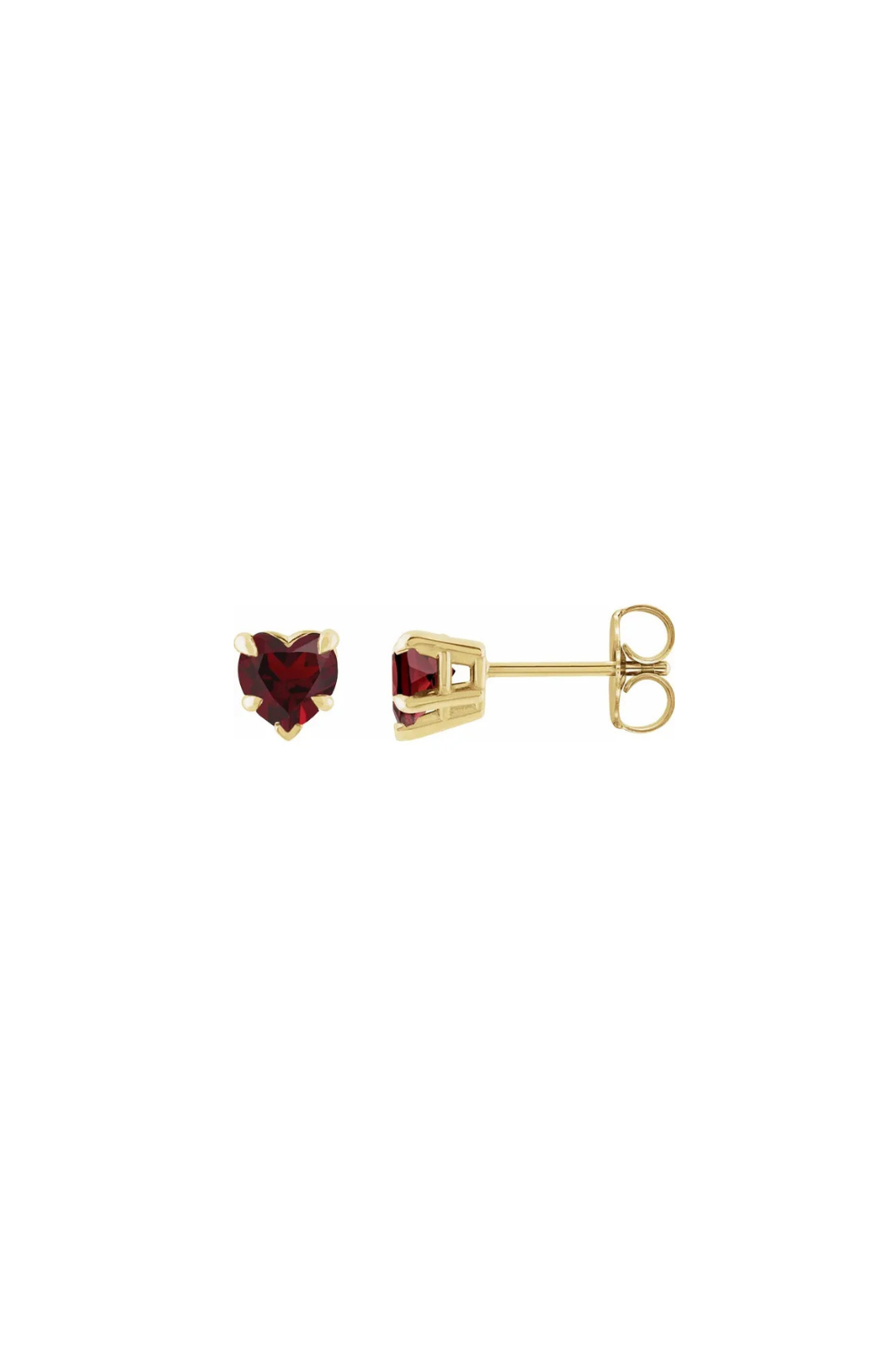 Natural Mozambique Garnet Stud Earrings | 14K Yellow Gold