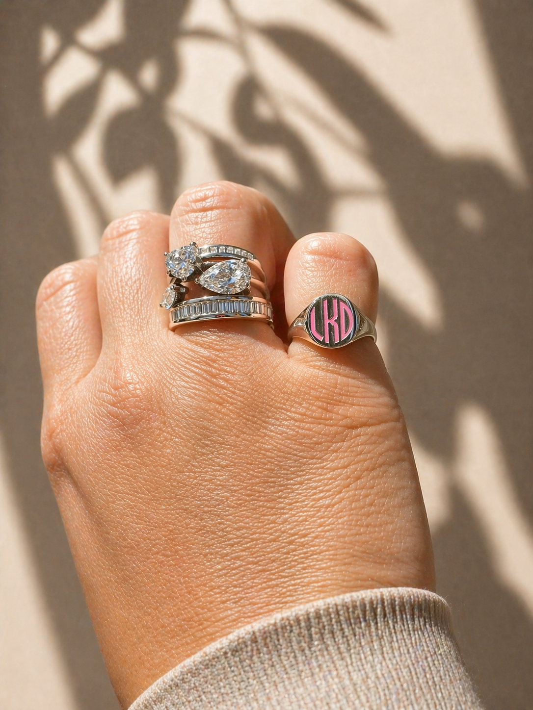 Monogram Letter Signet in Silver