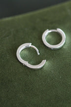 Sterling Silver Huggies | 14 mm