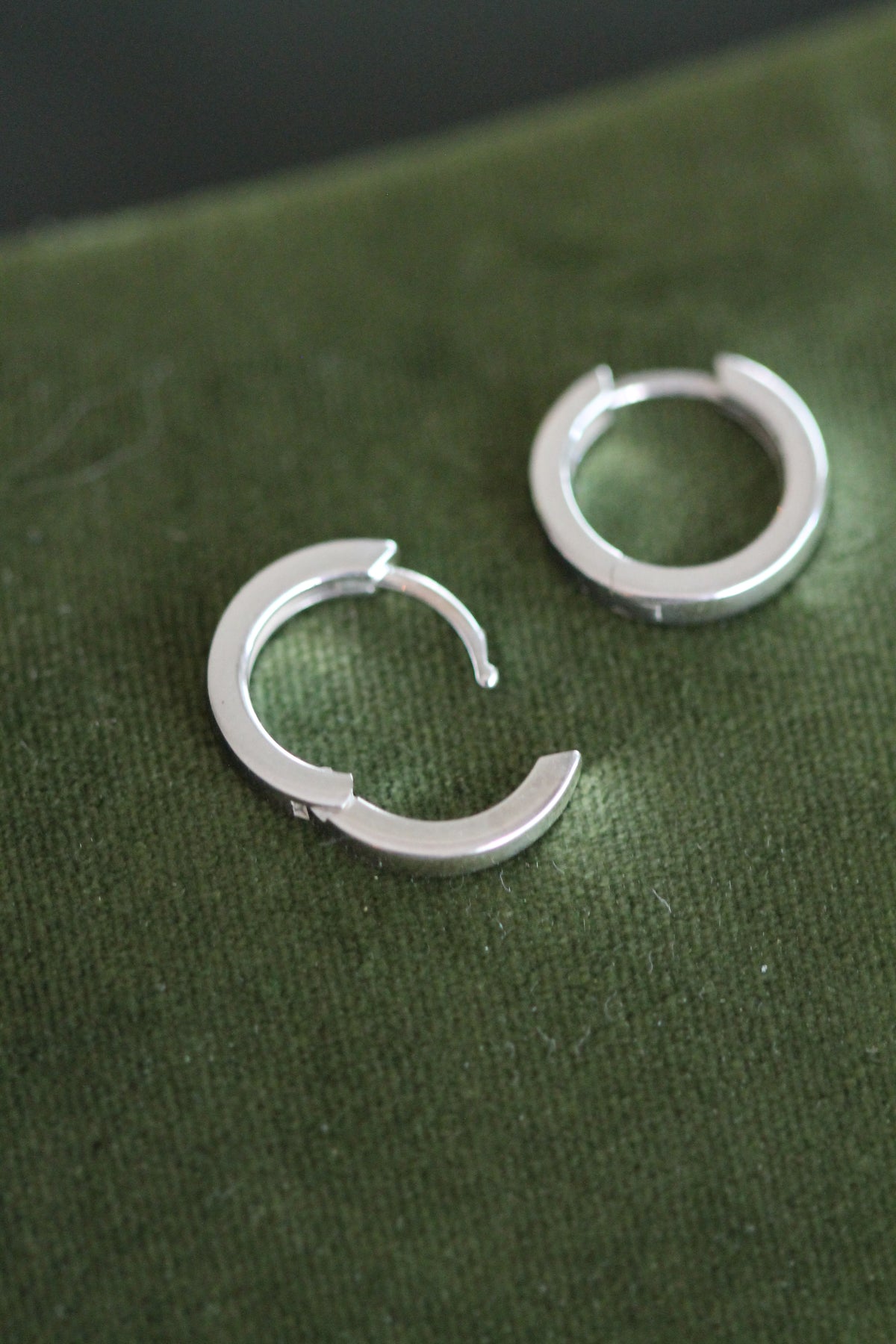 Sterling Silver Huggies | 14 mm