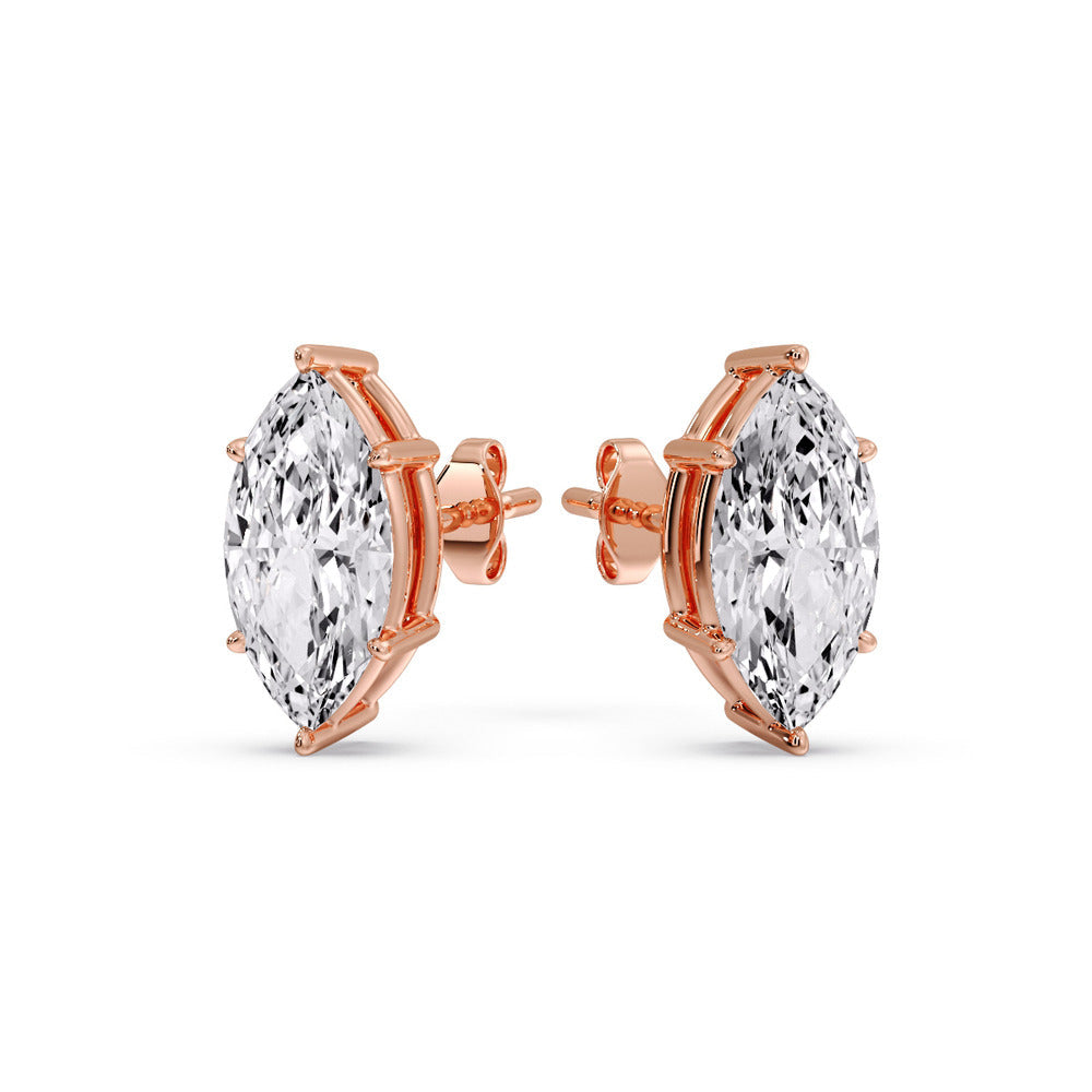Marquise Diamond 6 Prong Stud Earrings