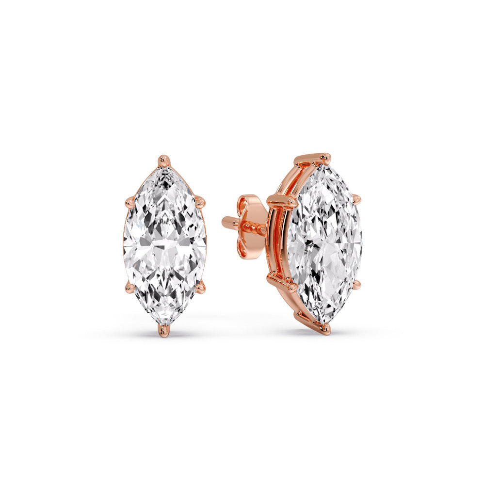 Marquise Diamond 6 Prong Stud Earrings