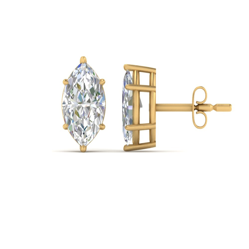 Marquise Diamond 6 Prong Stud Earrings