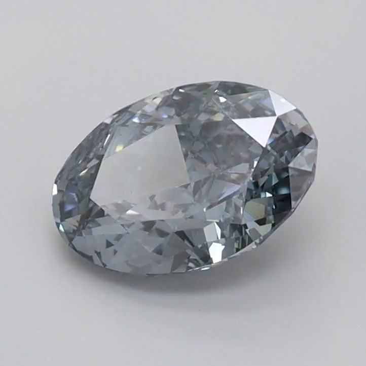 Eye of Elena Ring with Gray Blue Diamond