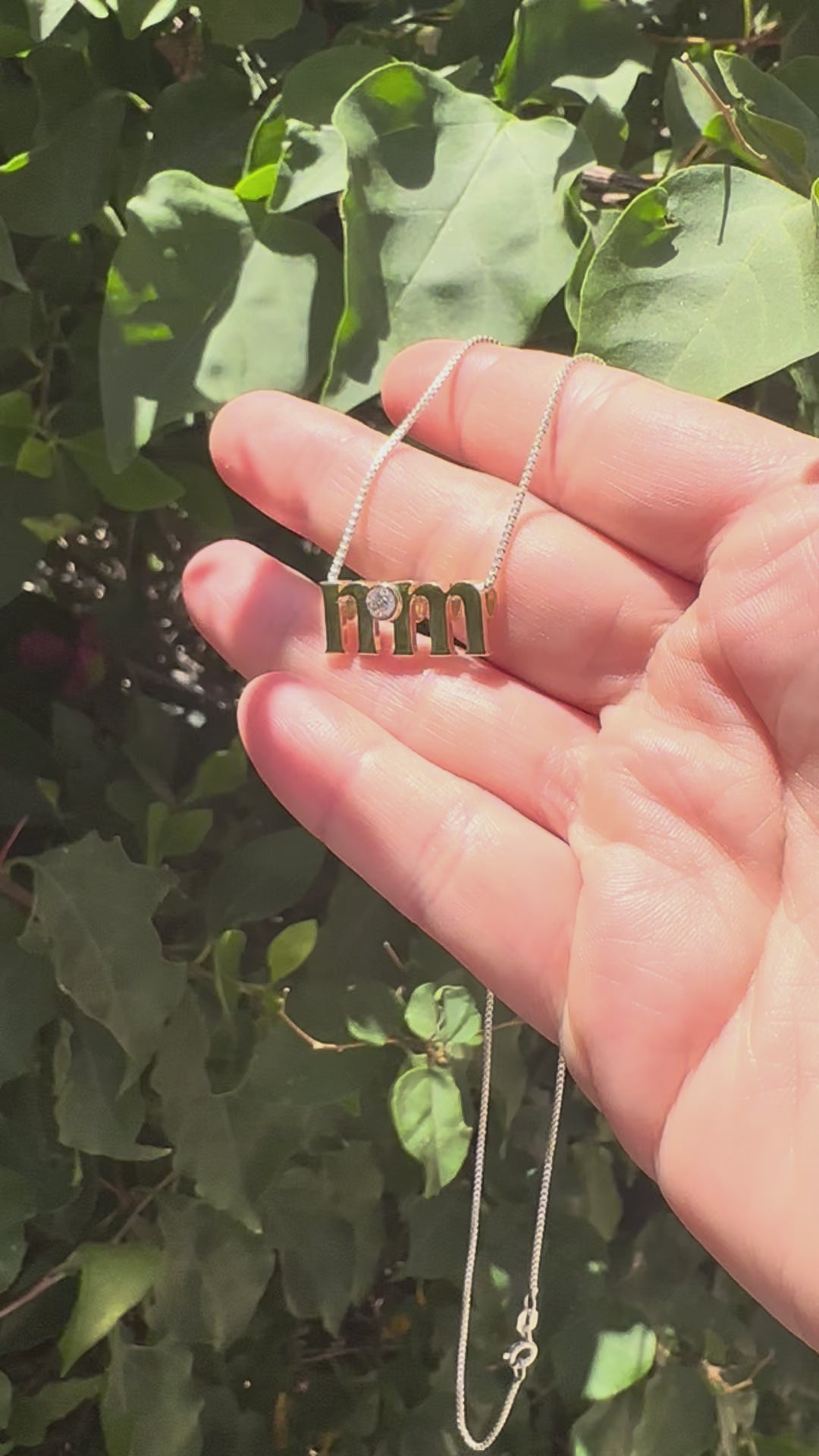 Chubby Baby Double Initial Charm with Lab Diamond
