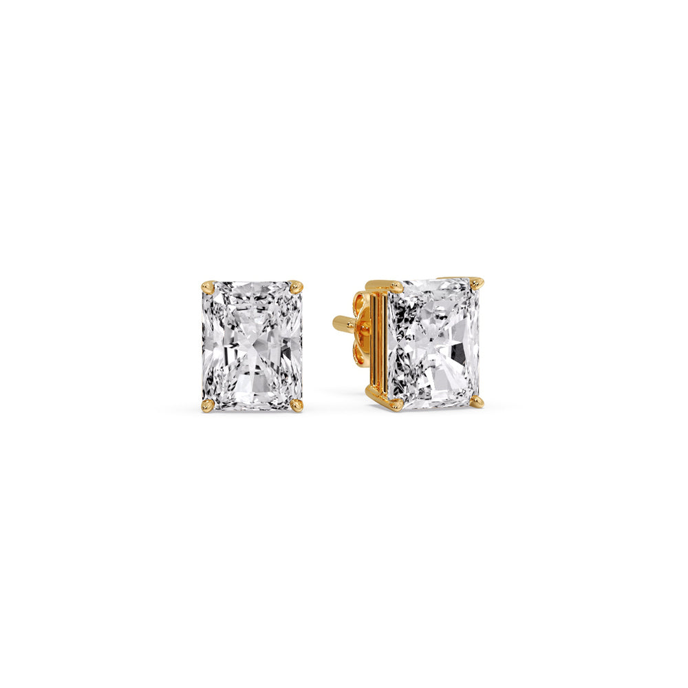 Radiant Diamond Basket Stud Earring