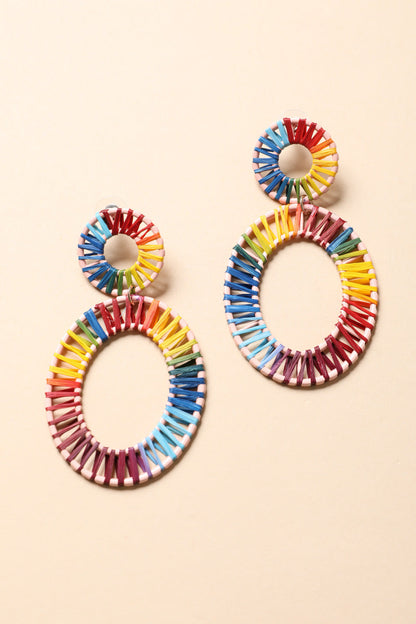 Raffia Hoop Statement Earrings Accessories