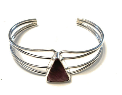 Navajo Purple Spiny Triangle Sterling Silver Cuff Bracelet