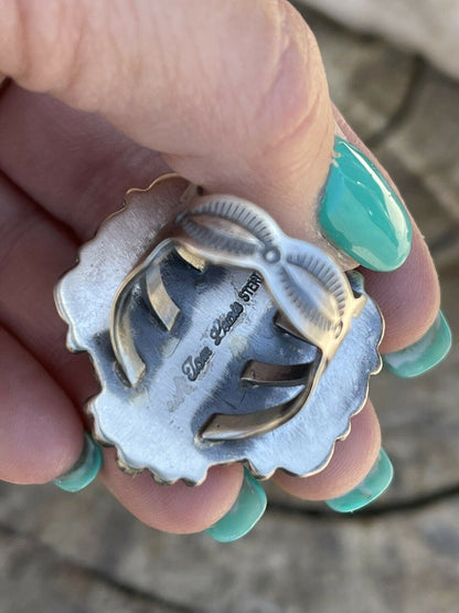 Navajo Sonoran Mountain Turquoise & Sterling Silver Statement Ring Size 7