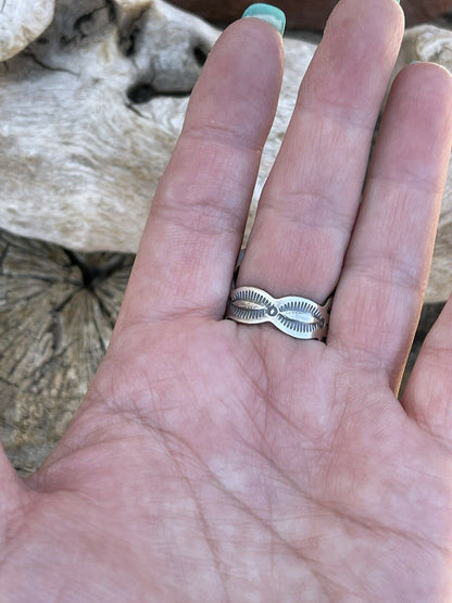 Navajo Sonoran Mountain Turquoise & Sterling Silver Statement Ring Size 7