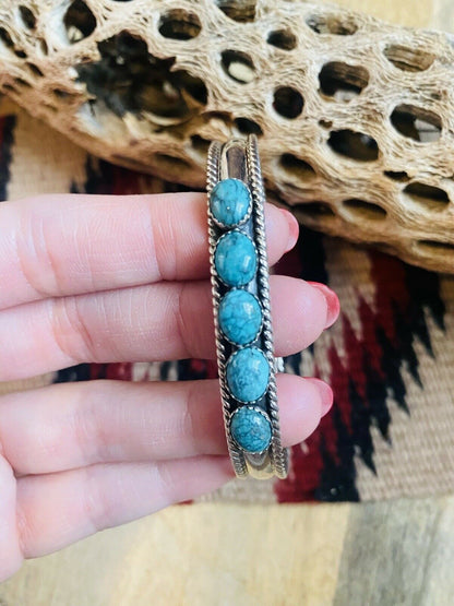 Navajo Sterling Silver & Turquoise  Cuff Bracelet