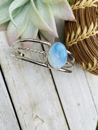 Navajo Golden Hills Turquoise Sterling Silver Cuff Bracelet