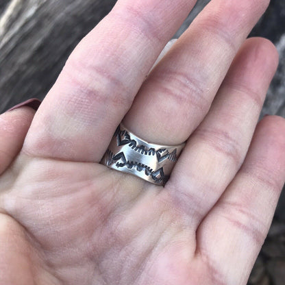 Navajo Golden Hills Turquoise & Sterling Silver Ring Sz 7.5