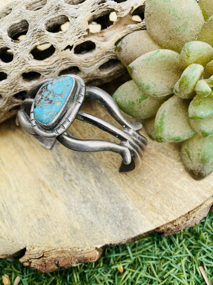 Navajo Vintage Turquoise & Sterling Silver Cuff Bracelet