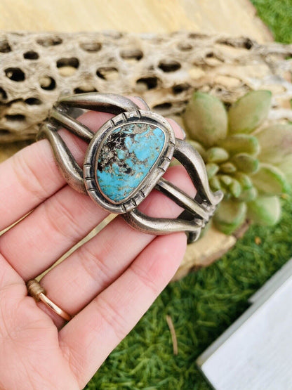 Navajo Vintage Turquoise & Sterling Silver Cuff Bracelet