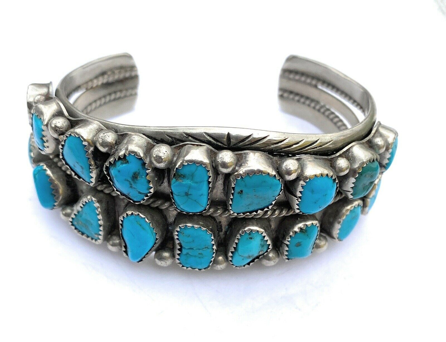 Navajo Vintage Turquoise & Sterling Silver Cuff Bracelet