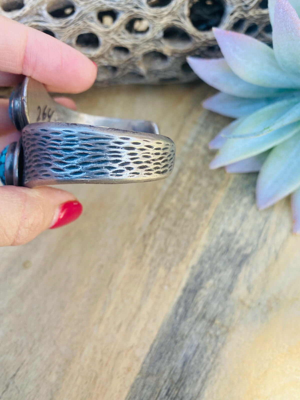 Vintage Navajo Kingman Turquoise & Sterling Silver Cuff Bracelet