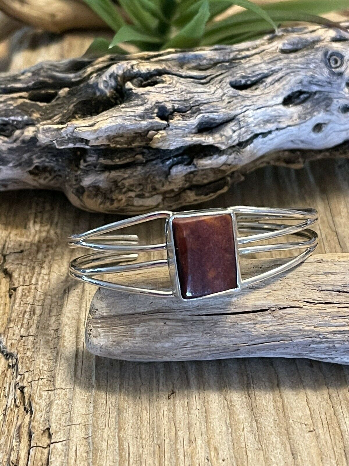 Navajo Spiny Sterling Silver  Bracelet Loop Cuff Stamped Begay