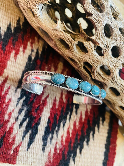 Navajo Sterling Silver & Turquoise  Cuff Bracelet