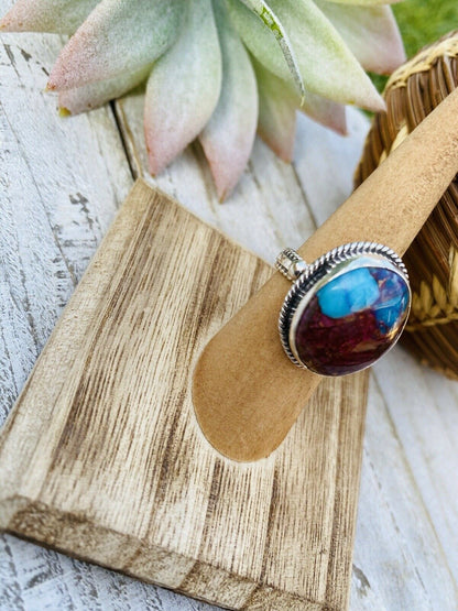 Navajo Pink Dream Mojave & Sterling Silver Ring Size 5