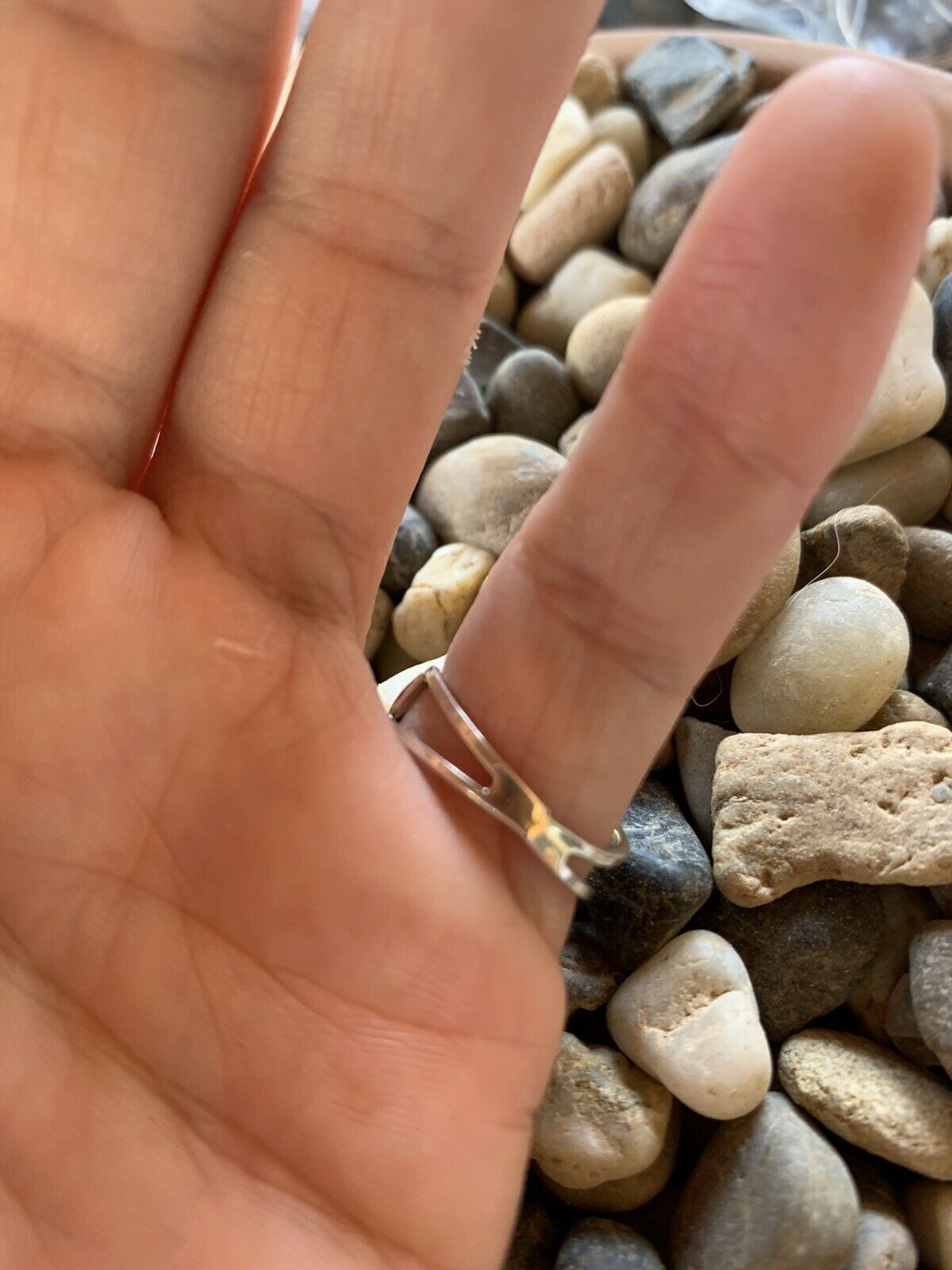 Zuni Sterling Silver Red Opal Stacker Ring