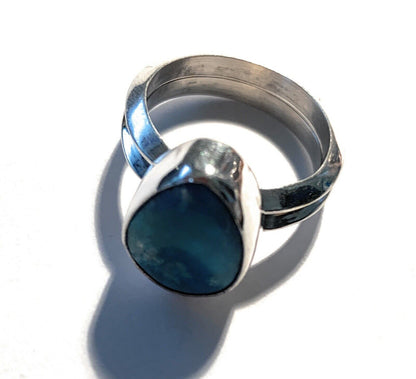 Navajo Turquoise & Sterling Silver Matrix Ring