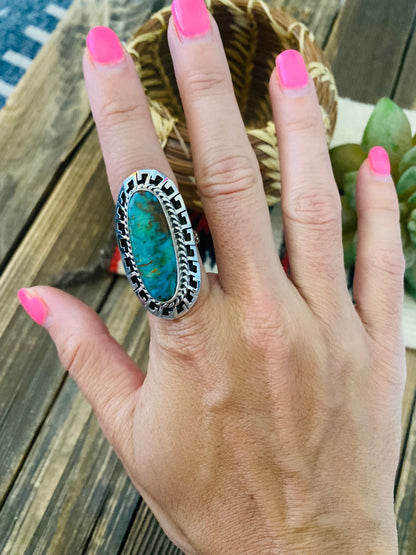 Navajo Royston Turquoise & Sterling Silver Ring Size 6