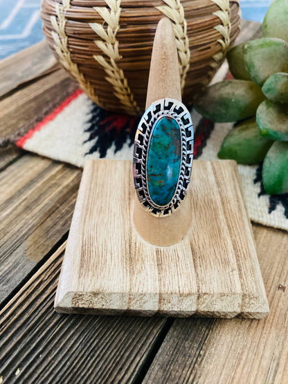 Navajo Royston Turquoise & Sterling Silver Ring Size 6