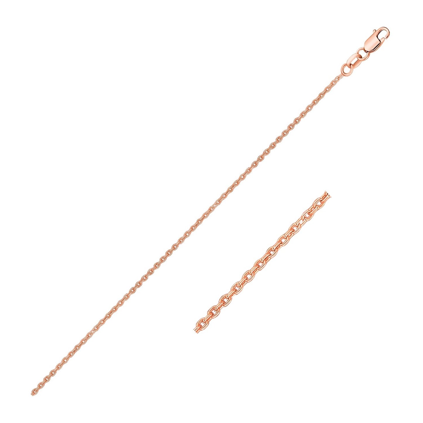 10k Rose Gold Oval Cable Link Chain 0.97mm