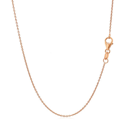 10k Rose Gold Oval Cable Link Chain 0.97mm