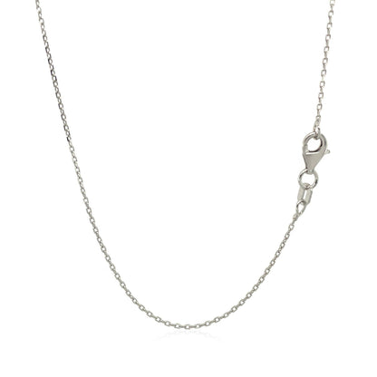 14k White Diamond Cut Cable Link Chain 0.8mm