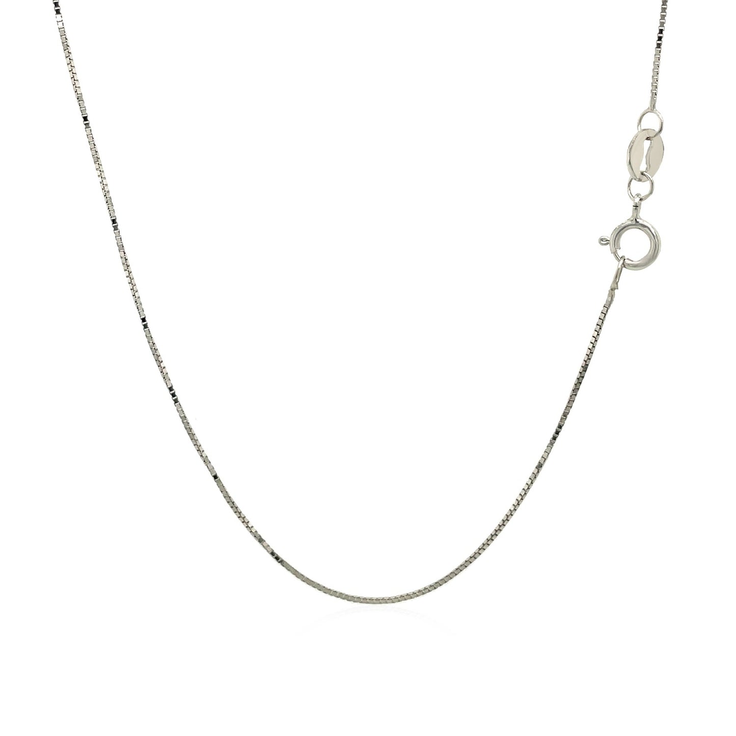 14k White Gold Classic Box Chain 0.6mm