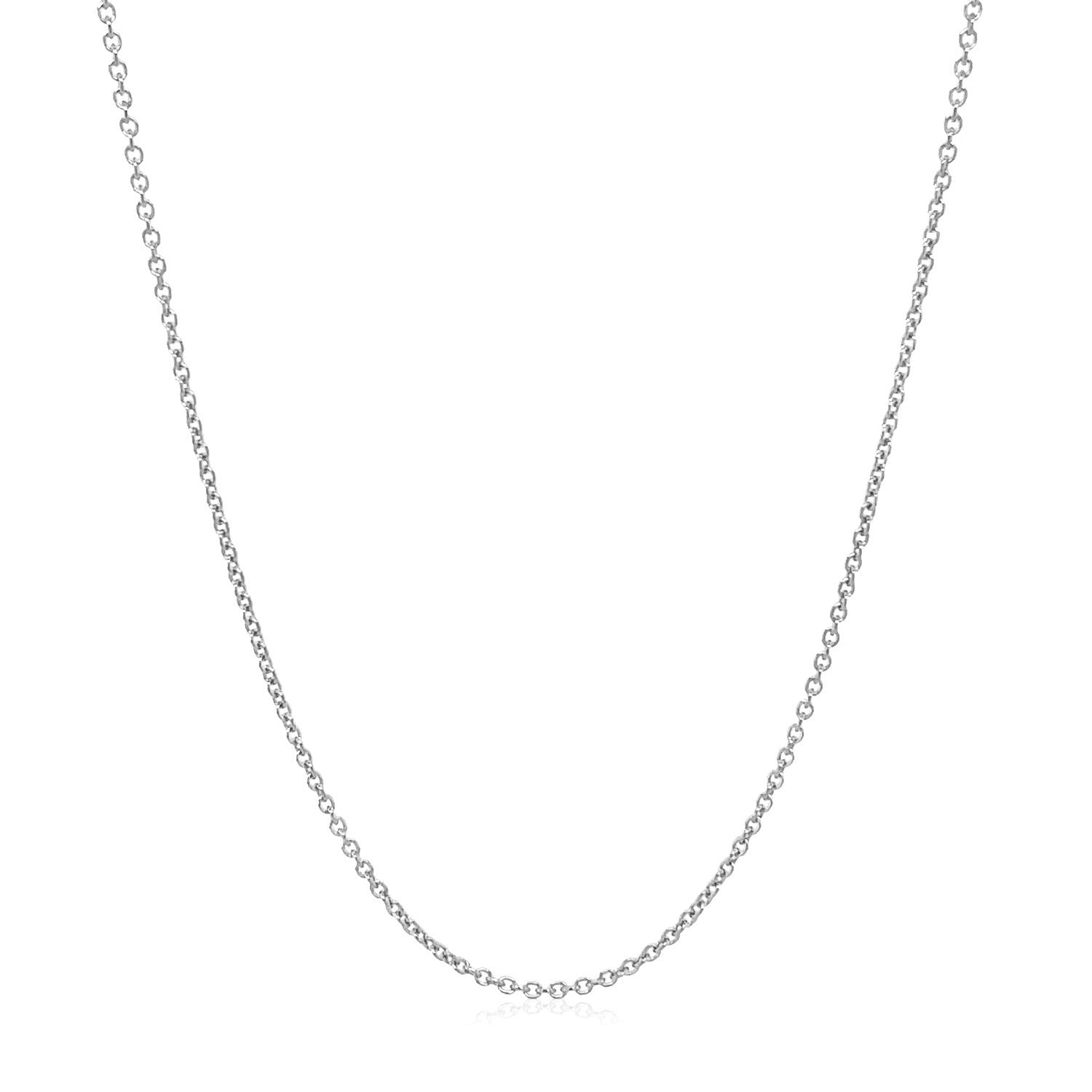 14k White Gold Round Cable Link Chain 1.2mm