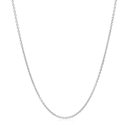 14k White Gold Round Cable Link Chain 1.2mm