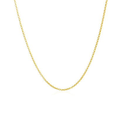 14k Yellow Gold Diamond Cut Rolo Chain 1.1mm