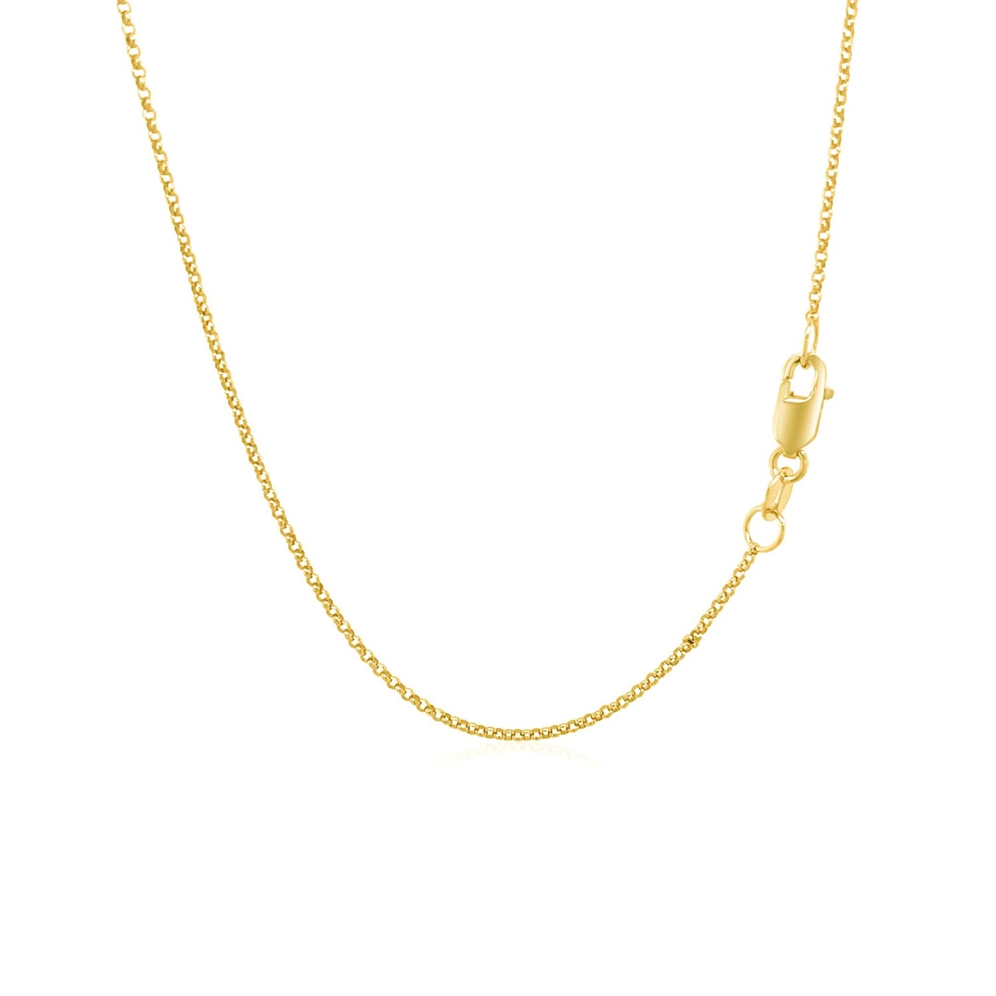 14k Yellow Gold Diamond Cut Rolo Chain 1.1mm