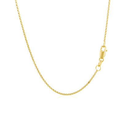 14k Yellow Gold Diamond Cut Rolo Chain 1.1mm