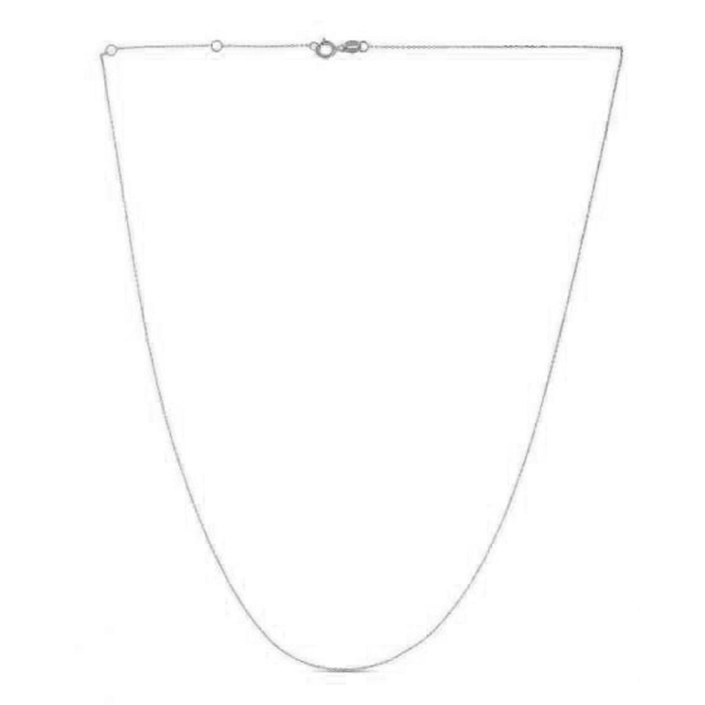 Double Extendable Diamond Cut Cable Chain in 14k White Gold (0.80mm)