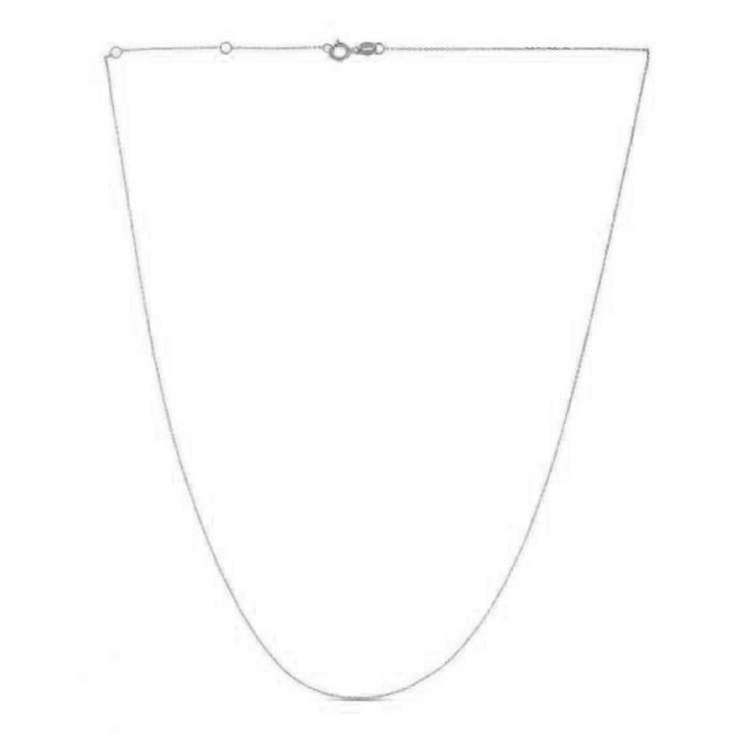 Double Extendable Diamond Cut Cable Chain in 14k White Gold (0.80mm)